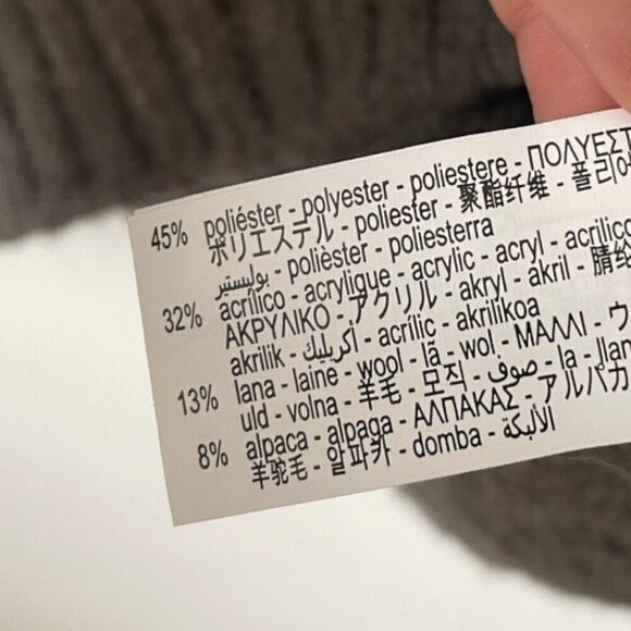 Zara Knit Wool Alpaca Blend Crew Sweater NWT Grey Medium - Picture 6 of 6